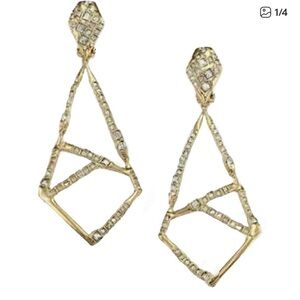 ALEXIS BITTAR • Miss Havisham Mosaic Crystal Gold Clip On Earrings